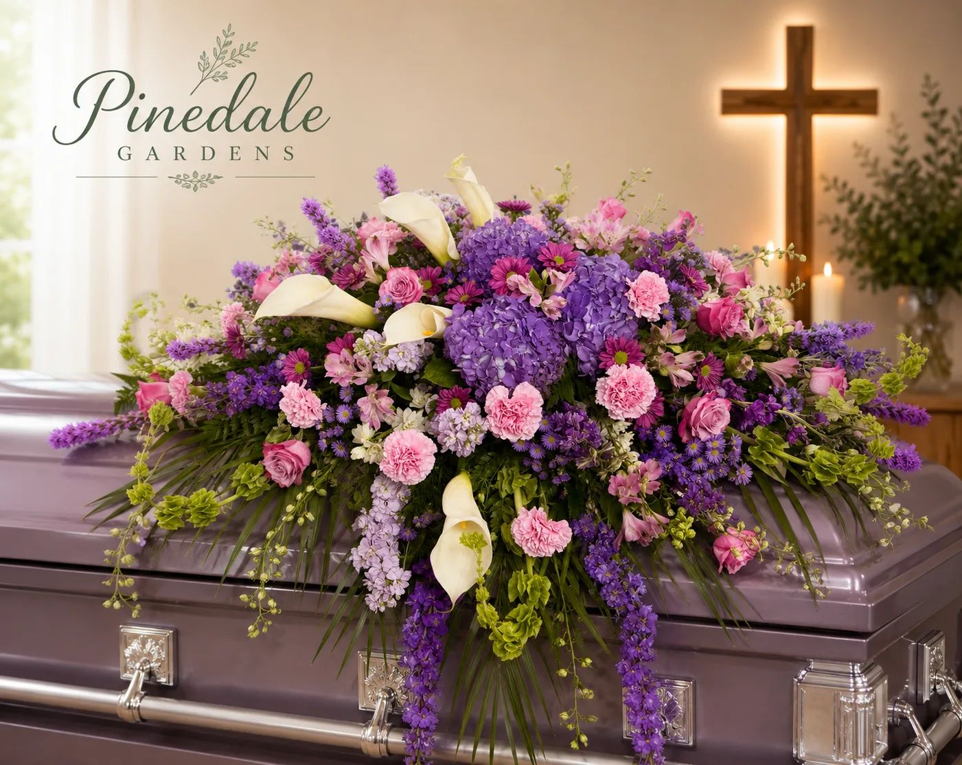 Lovingly Lavender Casket Spray