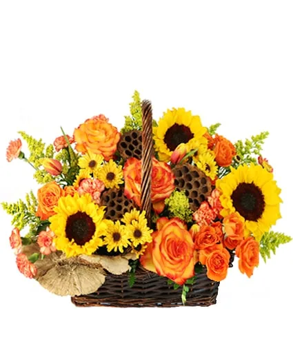 Crisp Autumn Morning Basket of Flowers Crisp Autumn Morning Basket of Flowers