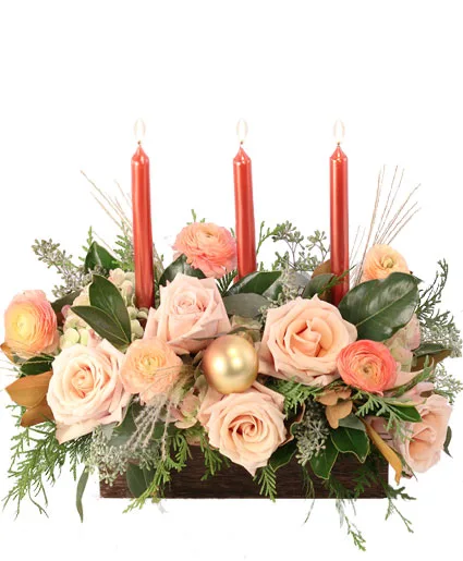 Calming Peach Roses Centerpiece Calming Peach Roses Centerpiece