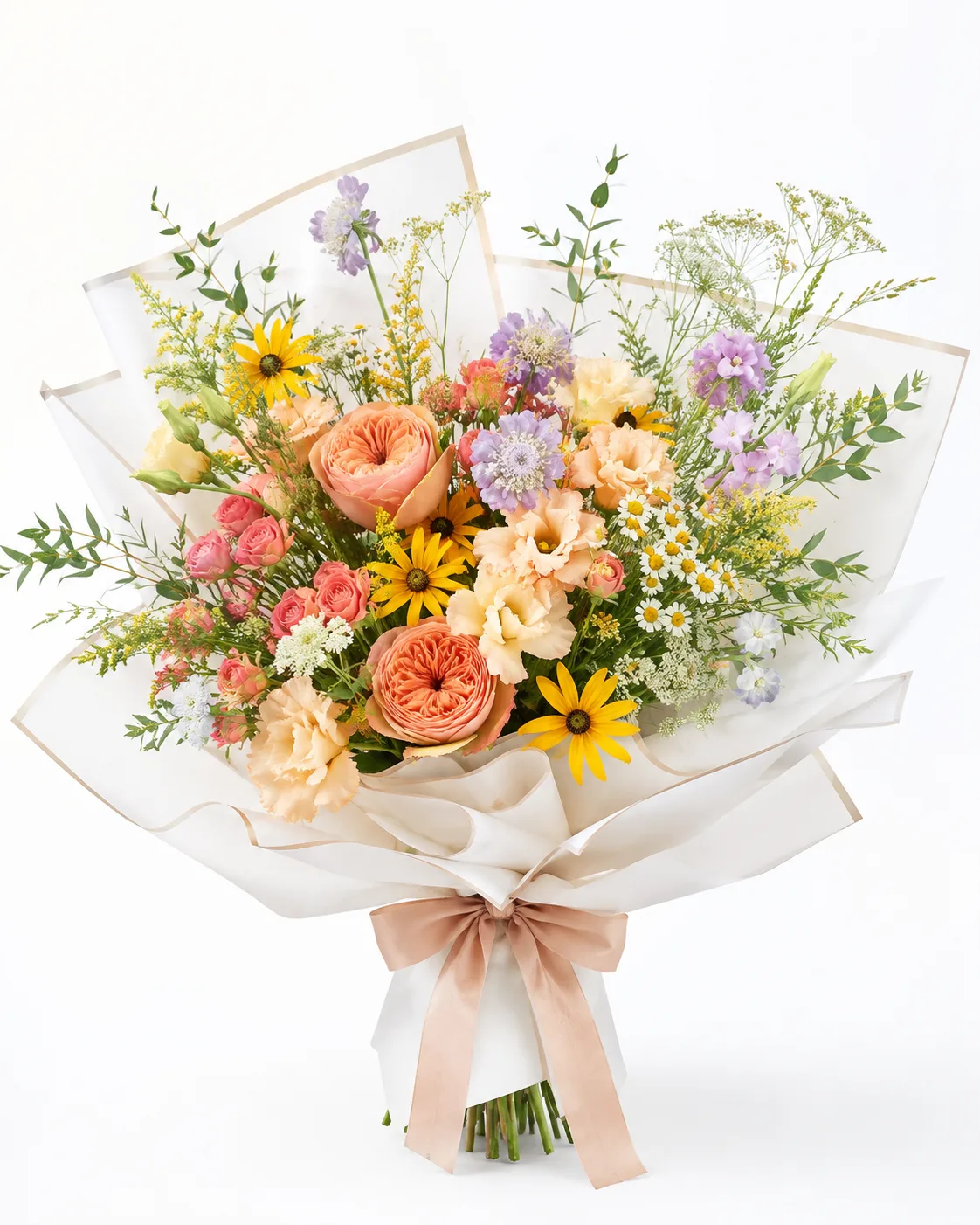 Bright Garden Mix Wrapped Bouquet Bright Garden Mix Wrapped Bouquet