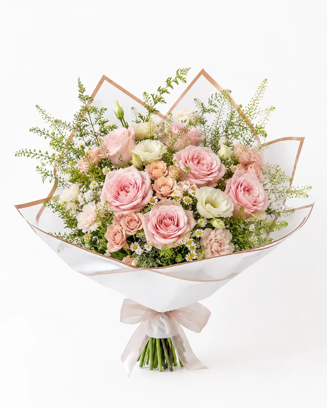 Soft Blush Garden Wrapped Bouquet