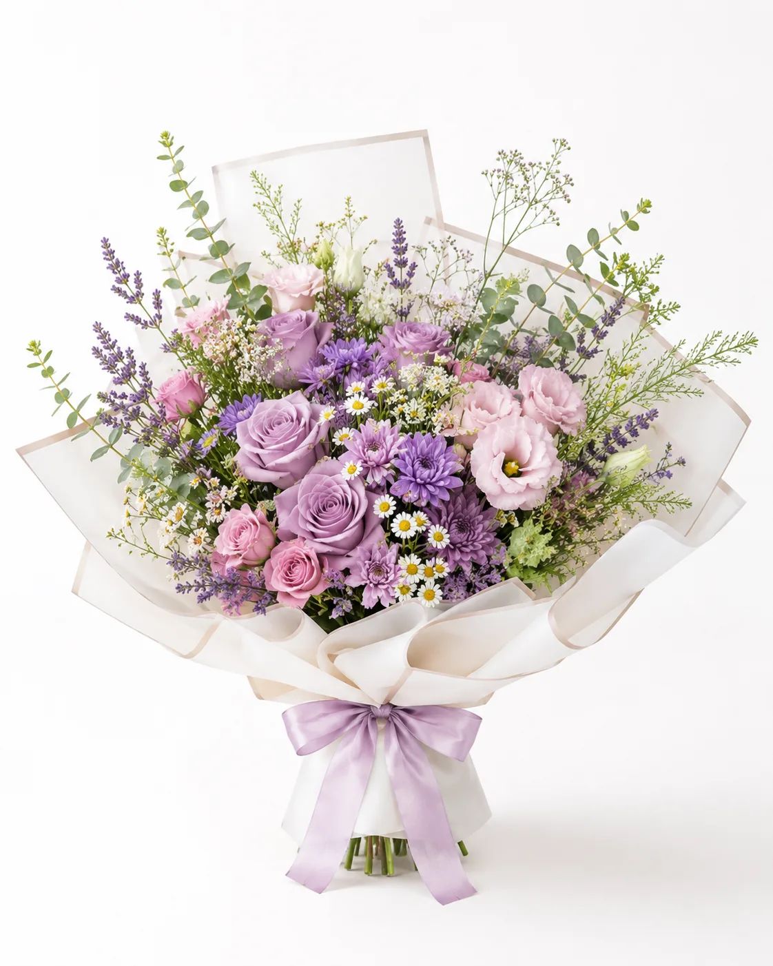Lavender Meadow Wrapped Bouquet