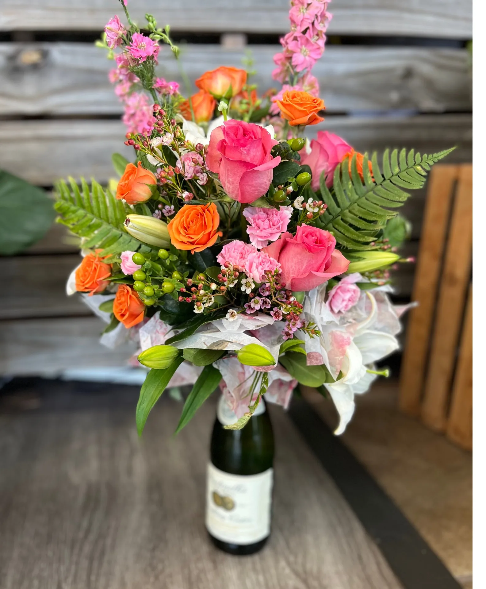 Flowers on Cider Bottle Seasonal Mix Flowers on Cider Bottle Seasonal Mix