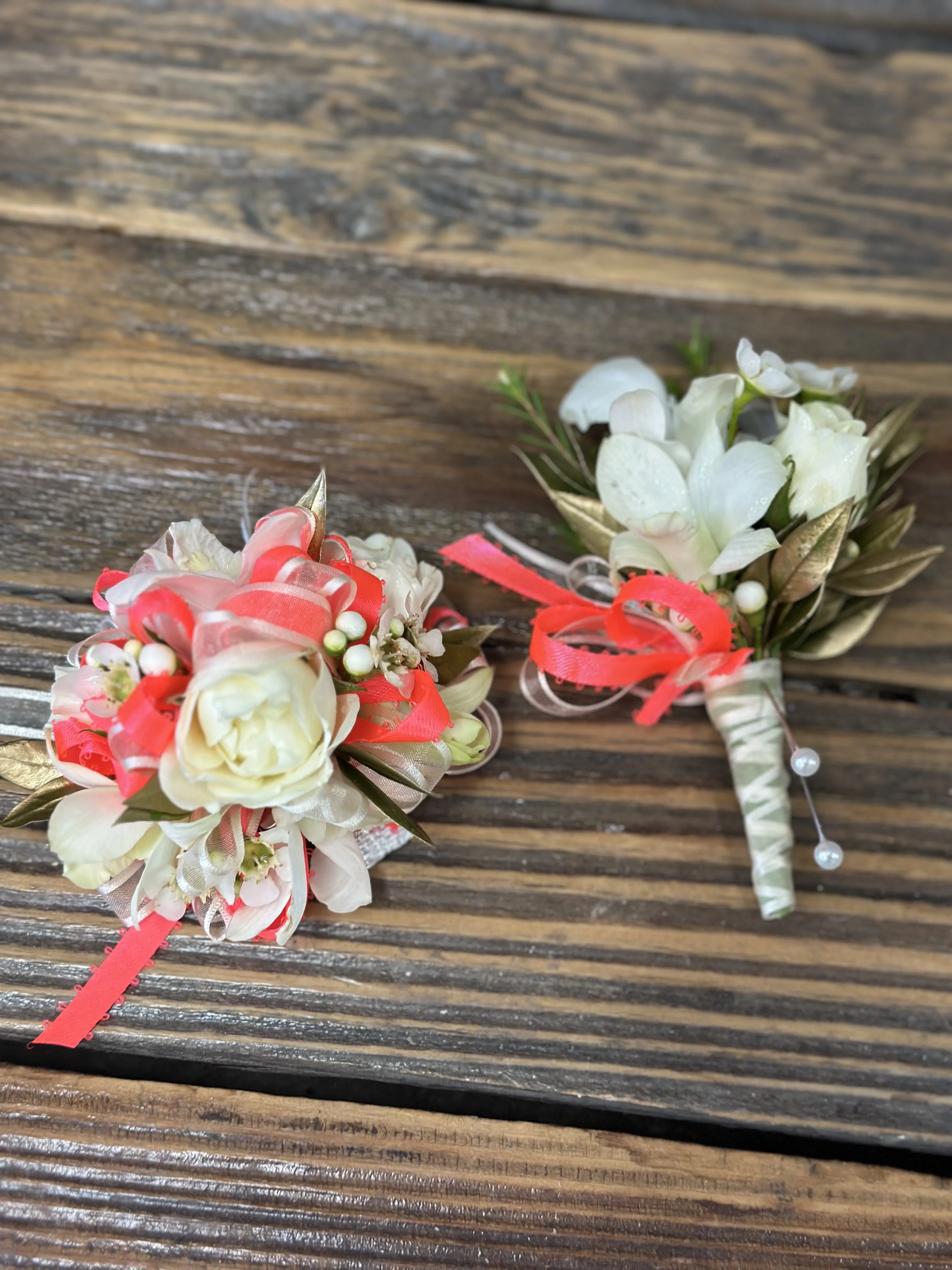 Wrist Corsage & Boutonniere Set Pick Your Colors Wrist Corsage & Boutonniere Set Pick Your Colors
