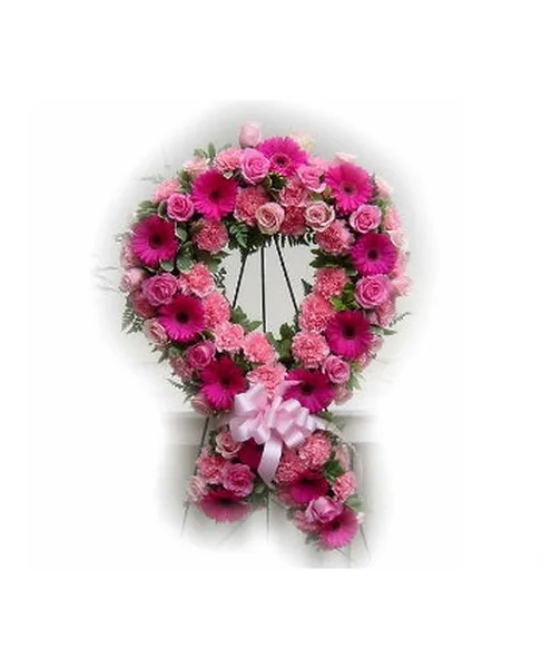 Brest Cancer Bow Custom Funeral Flowers Brest Cancer Bow Custom Funeral Flowers