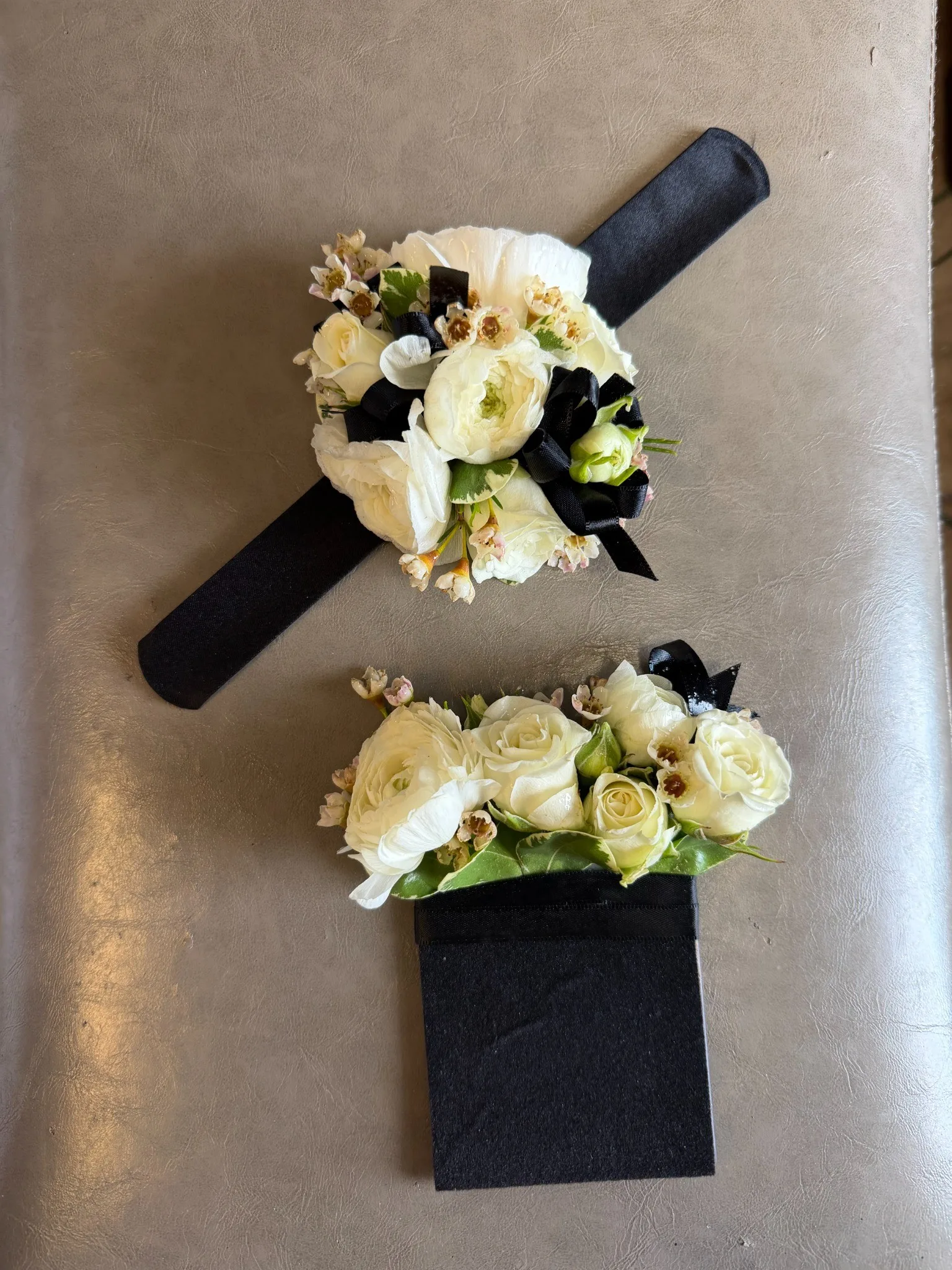 Wrist Corsage & Pocket Square Set Pick Your Colors Wrist Corsage & Pocket Square Set Pick Your Colors