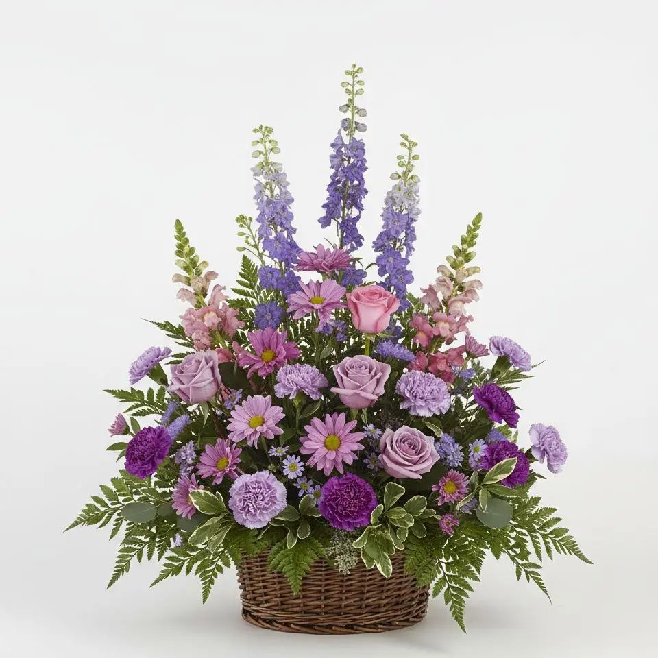 Whimsical Lavender Basket