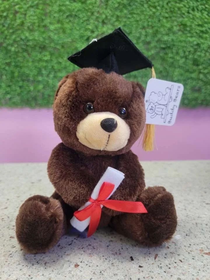 9"H Graduation Cap & Diploma Bear