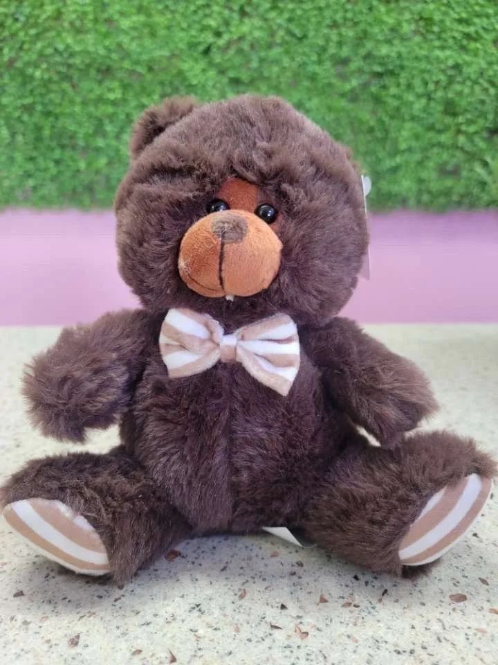 9"H Assorted Plush Bowtie Bear