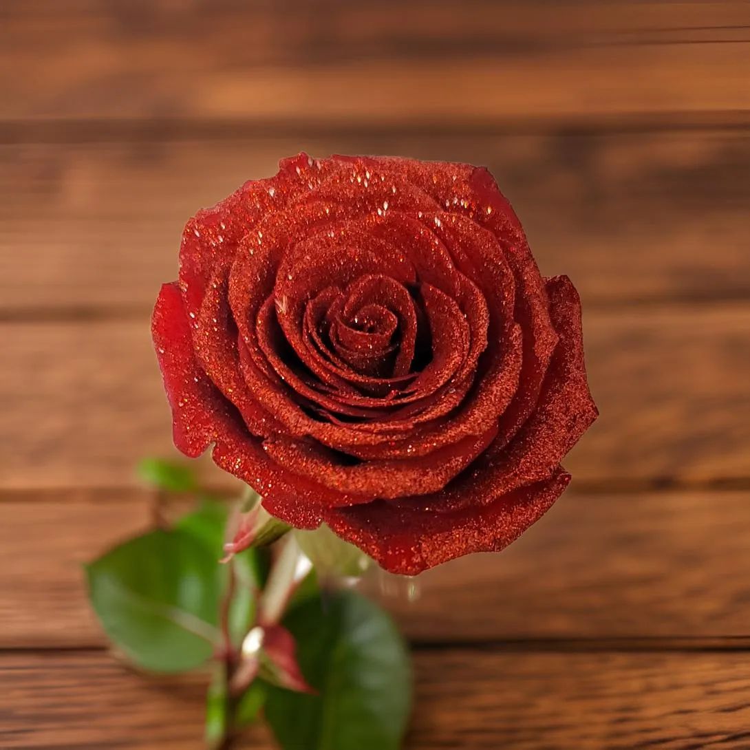 Dexter Red Carpet Glitter Rose Dozen (by request available in all colors)