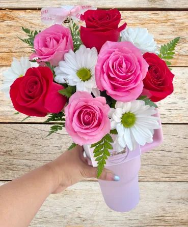 Pink Cup of flowers