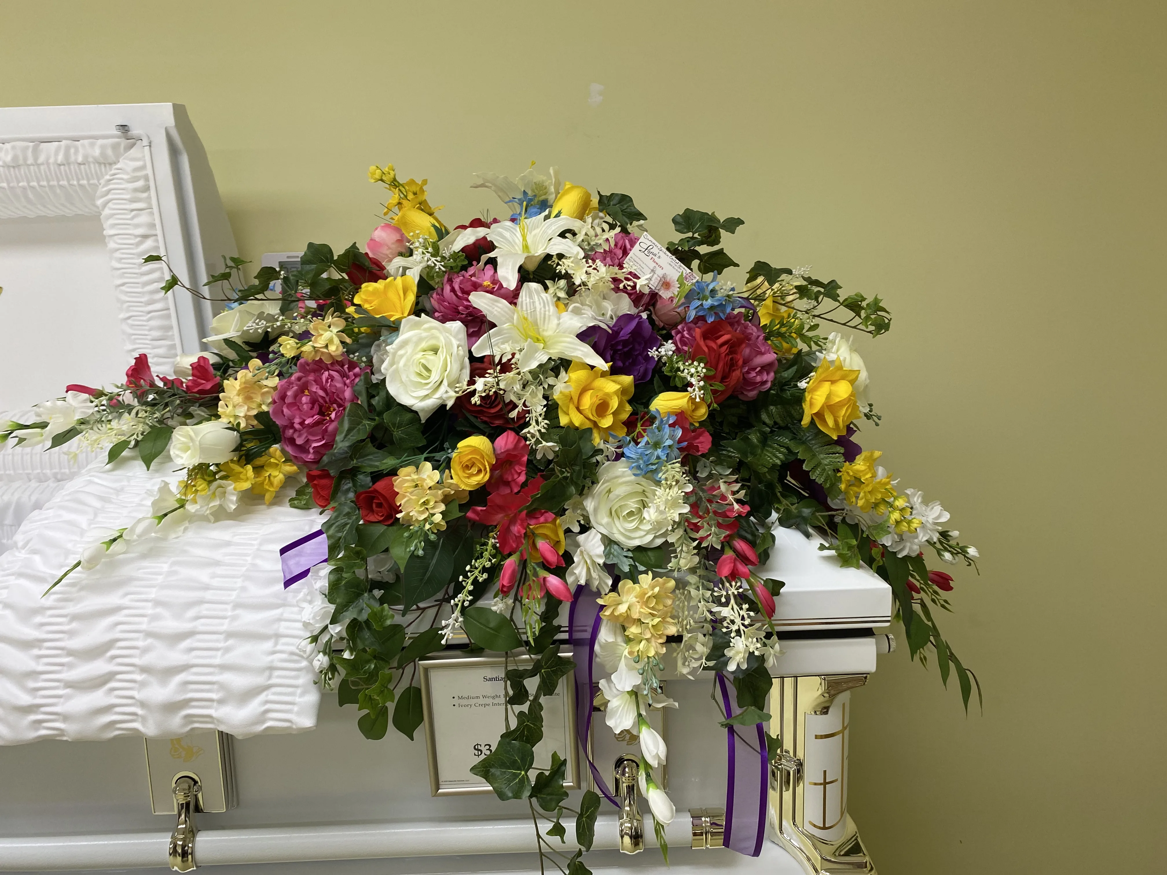 Summer Garden Silk Casket Spray Summer Garden Silk Casket Spray