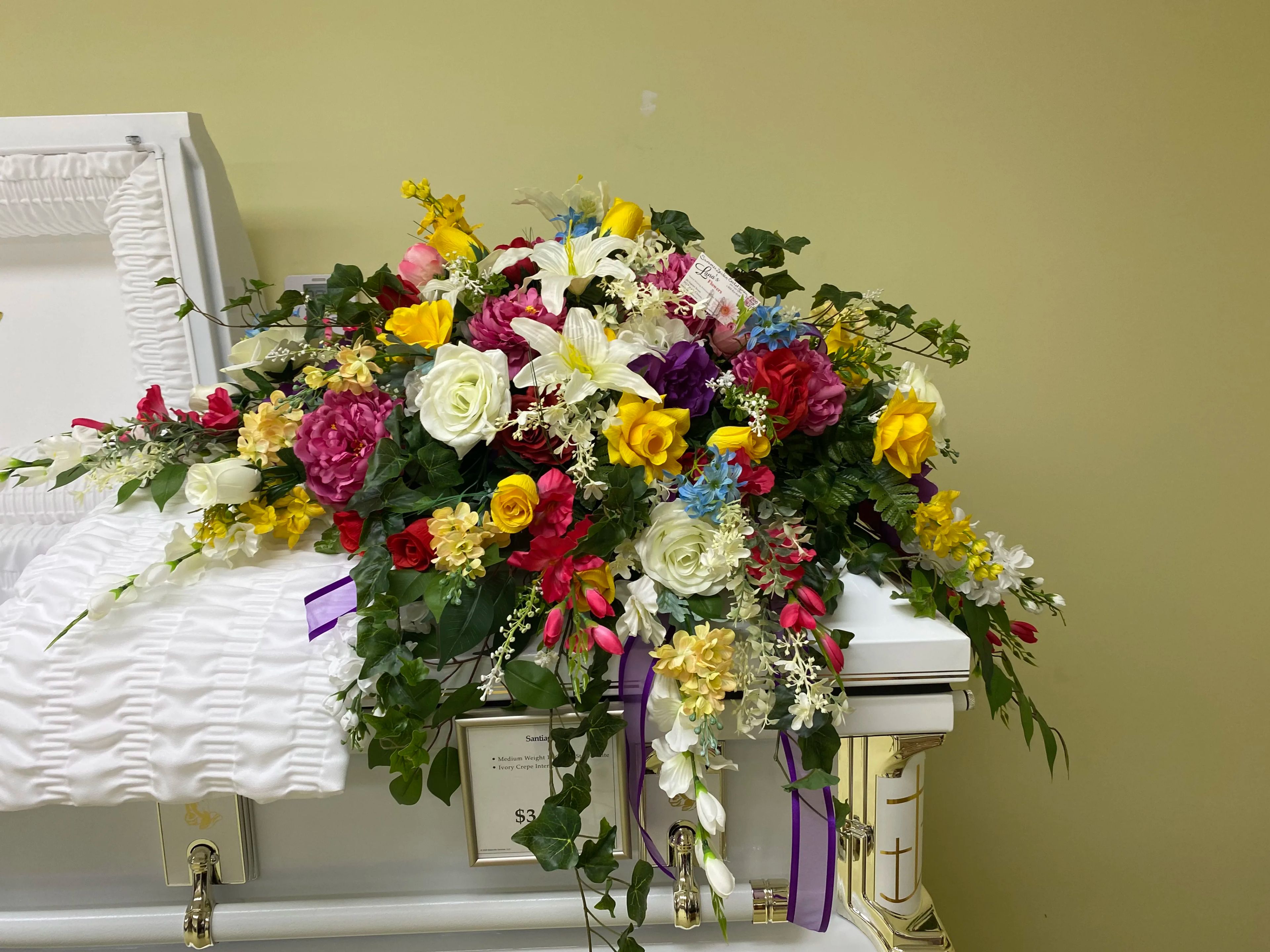 Summer Garden Silk Casket Spray