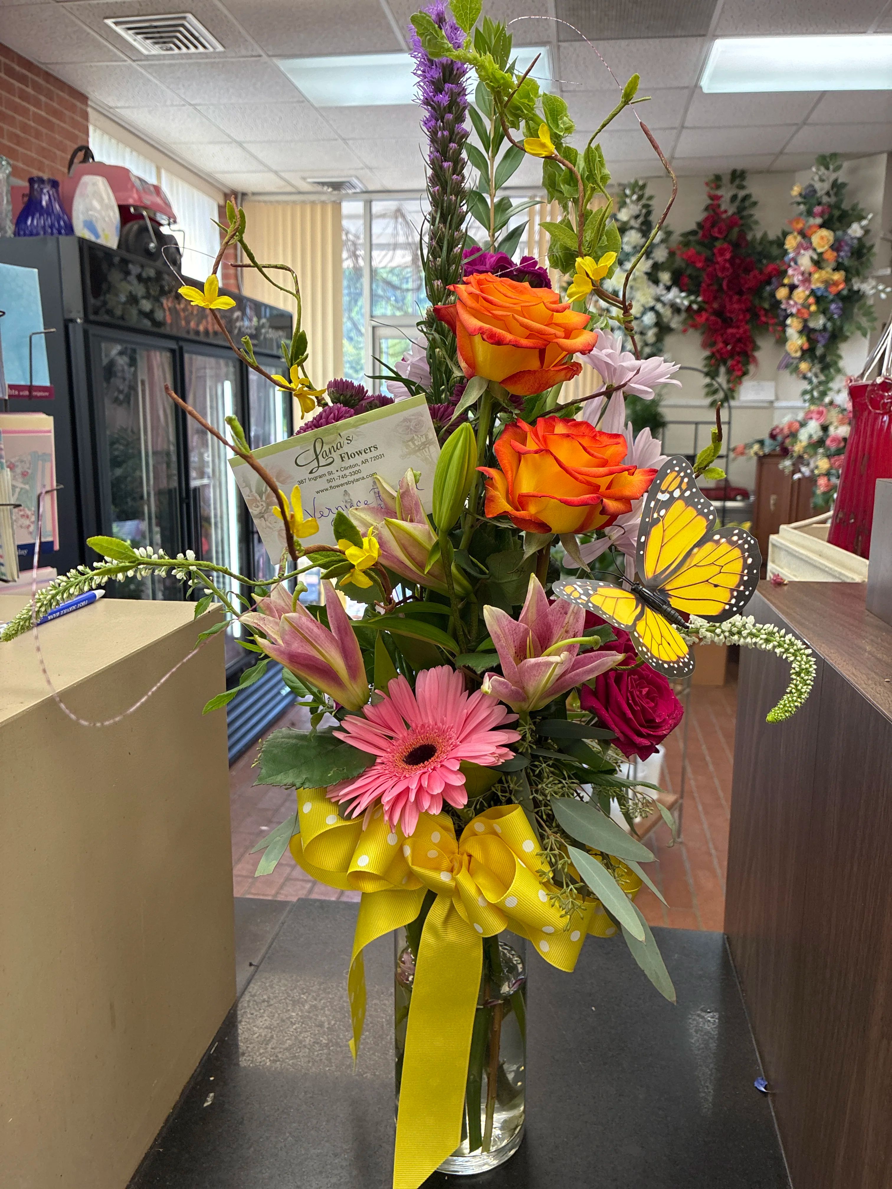 Butterfly Garden Vase Arrangement
