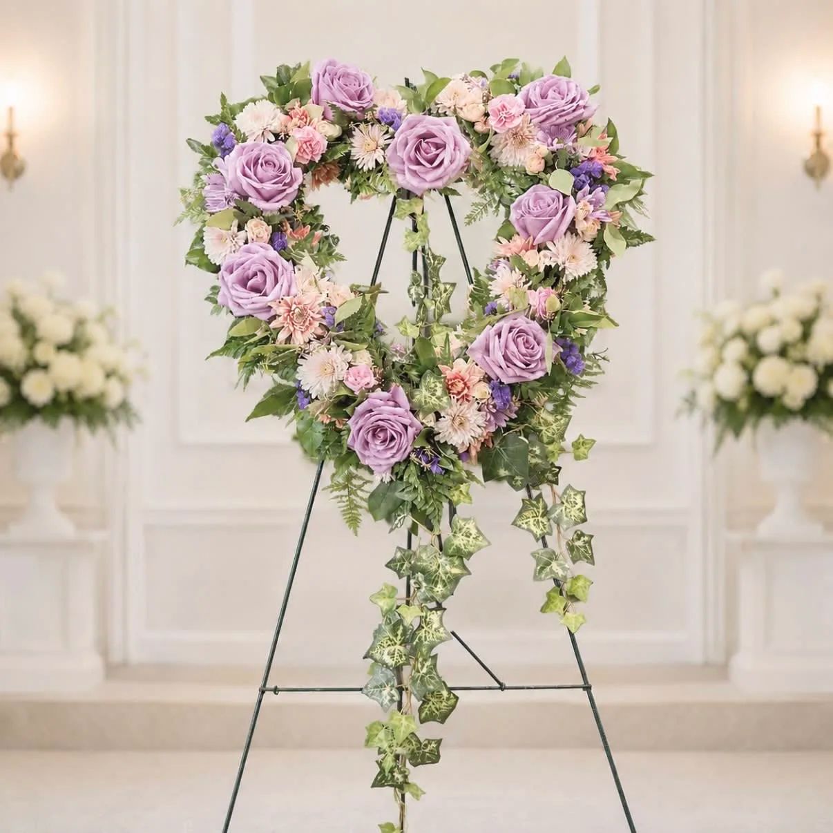 Loving Lavender Wreath with Easel Stand for Mora MN