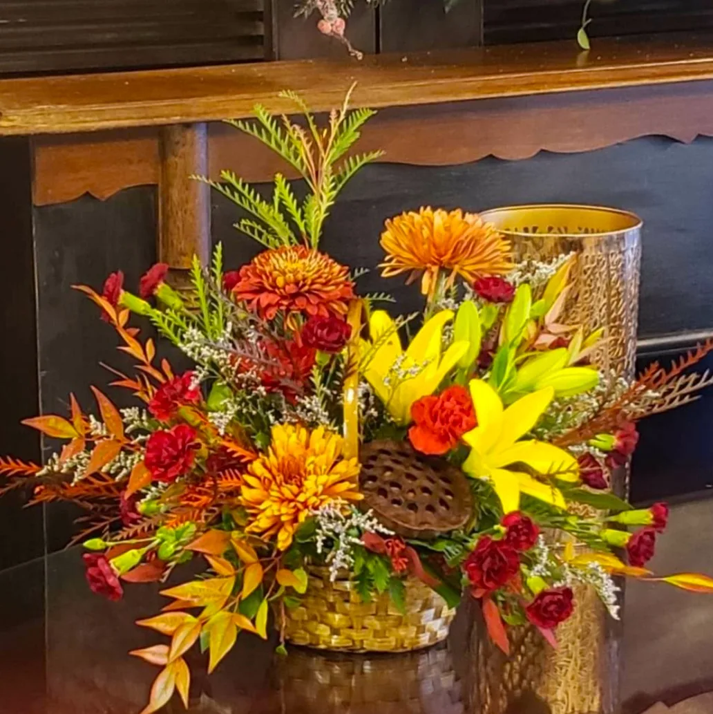 Autumn Wishes Basket Arrangement for Mora MN Autumn Wishes Basket Arrangement for Mora MN