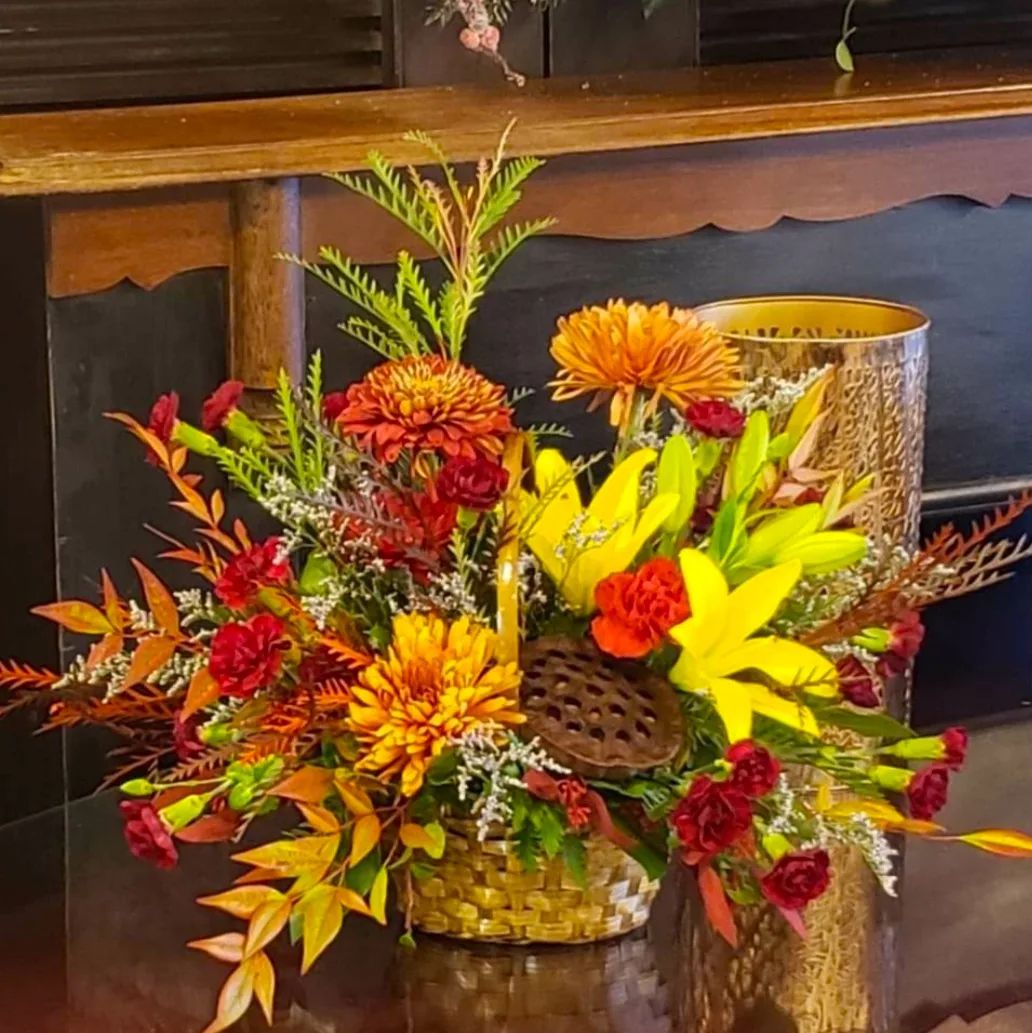 Autumn Wishes Basket Arrangement for Mora MN