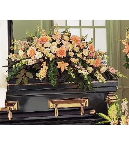Peach Comfort Casket Spray for Mora MN