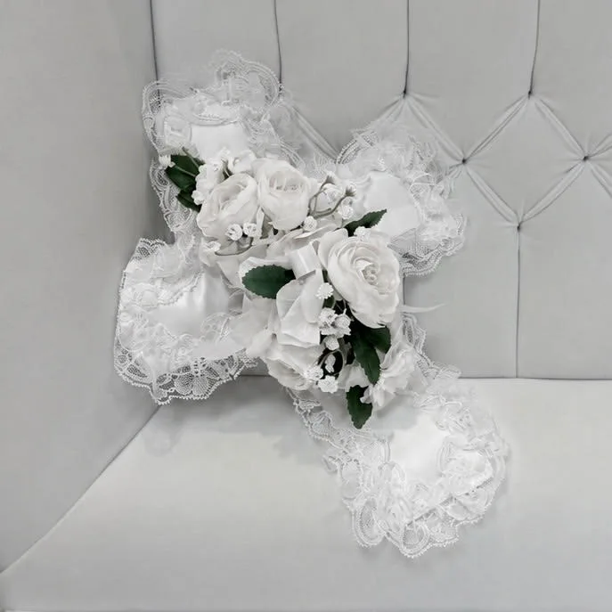 Silk Floral Cross Pillow Insert for Mora MN Silk Floral Cross Pillow Insert for Mora MN