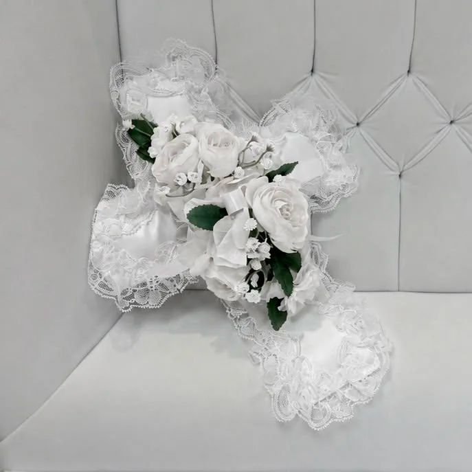 Silk Floral Cross Pillow Insert for Mora MN