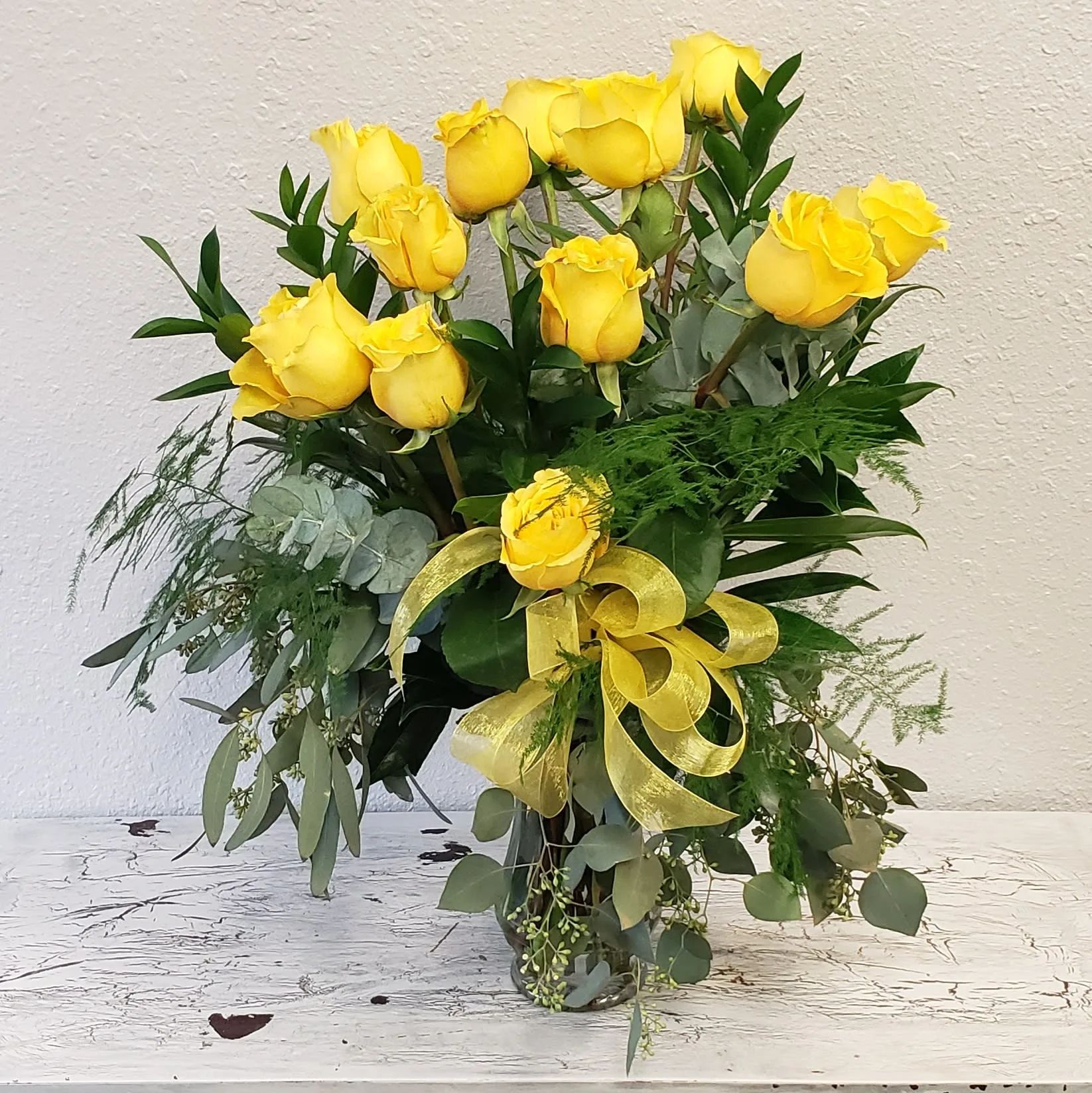Yellow Roses-One Dozen for Mora MN