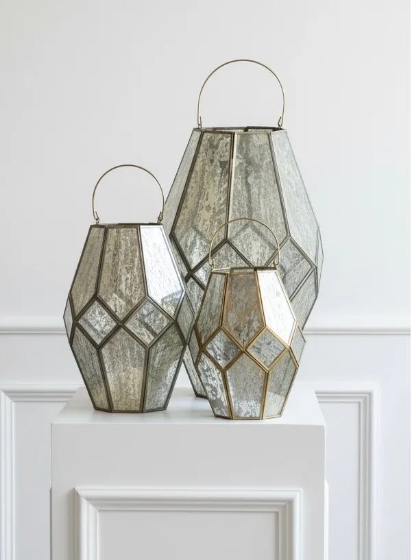 Aurora Mercury Glass Lantern