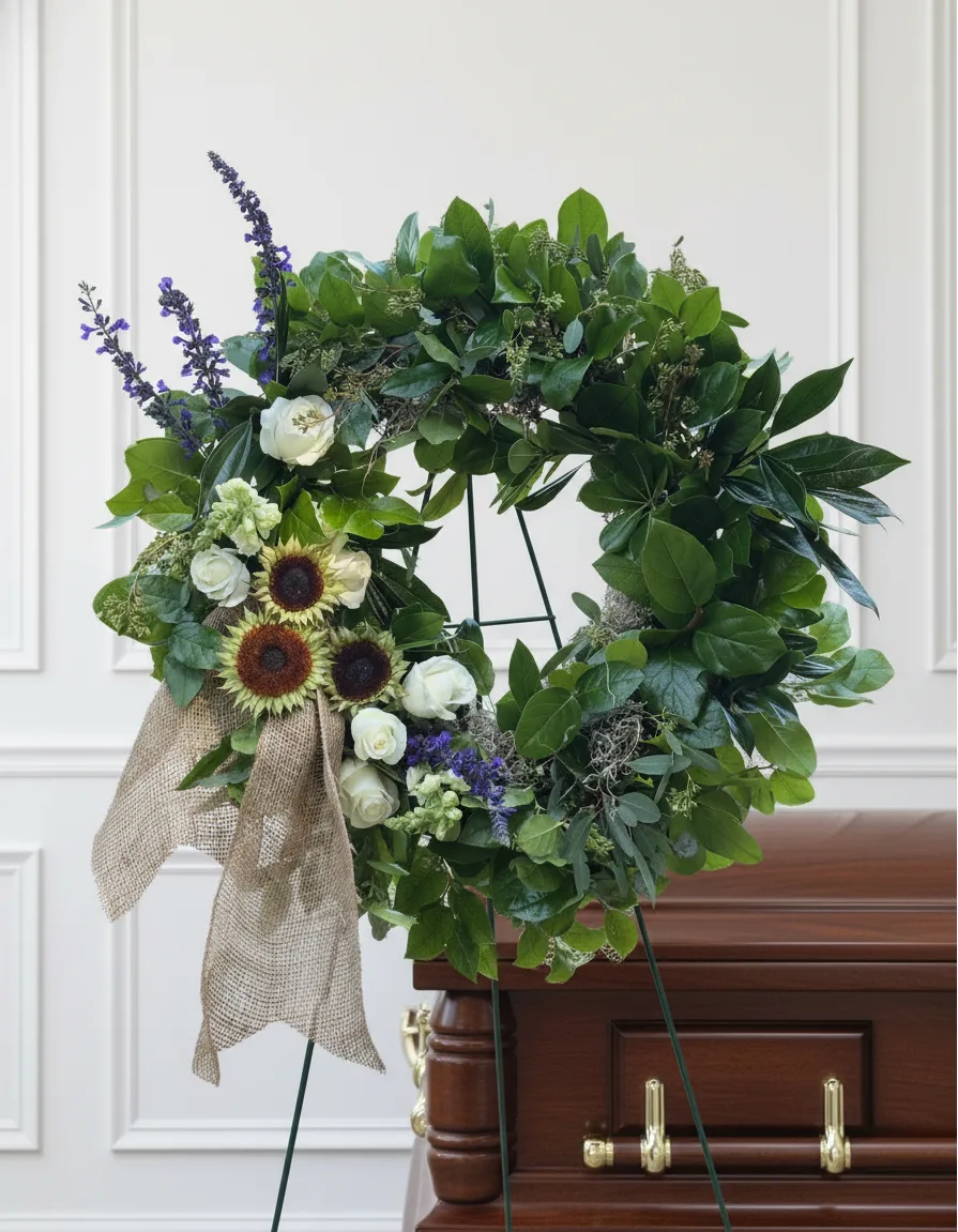 Peaceful Greenery Tribute Wreath wreath Peaceful Greenery Tribute Wreath wreath