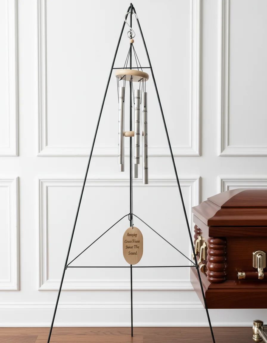 Memory Wind Chimes Silver Amazing Grace 40"
