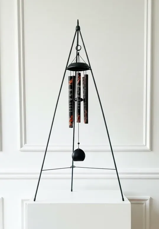 Memory Wind Chimes Black Printed Cardinal 30" Memory Wind Chimes Black Printed Cardinal 30"
