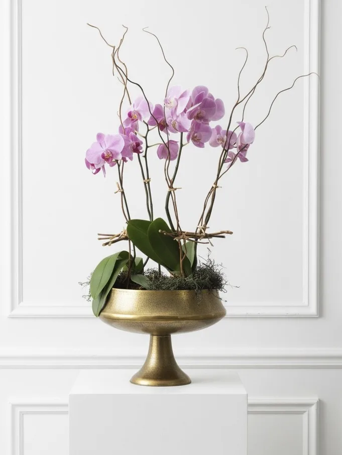 Absolutely Fabulous Orchids in Compote Absolutely Fabulous Orchids in Compote