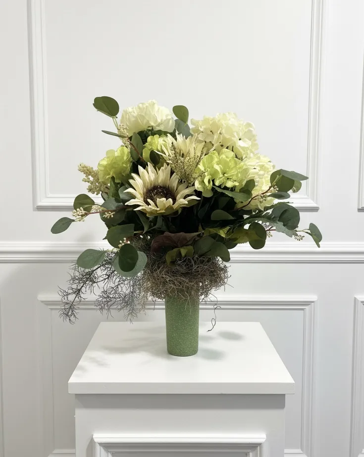 Forever Yours Faux Flower Grave Vase Arrangement-Neutral Forever Yours Faux Flower Grave Vase Arrangement-Neutral