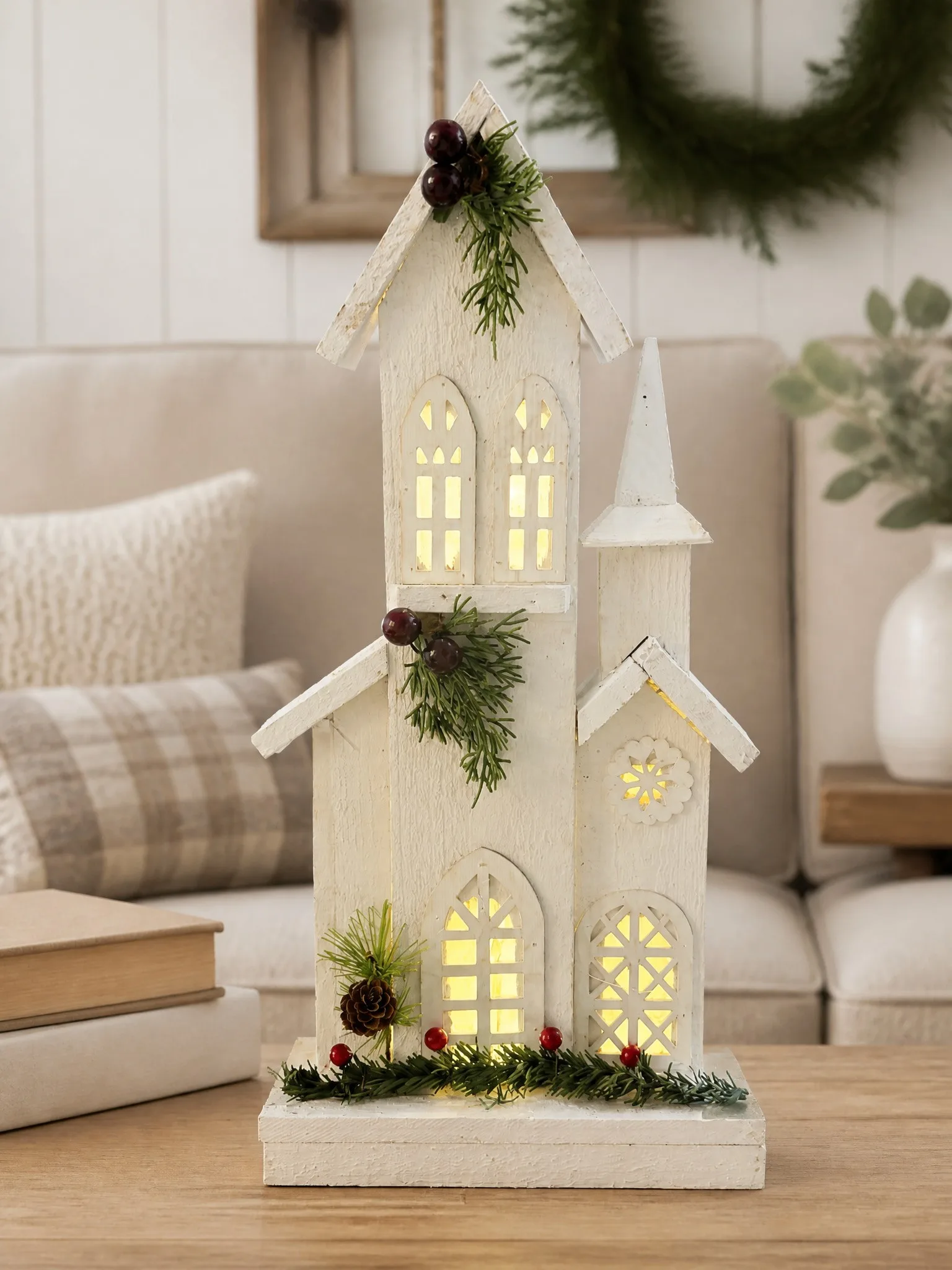 Twin Steeple Church Miniature Village Chapel Twin Steeple Church Miniature Village Chapel