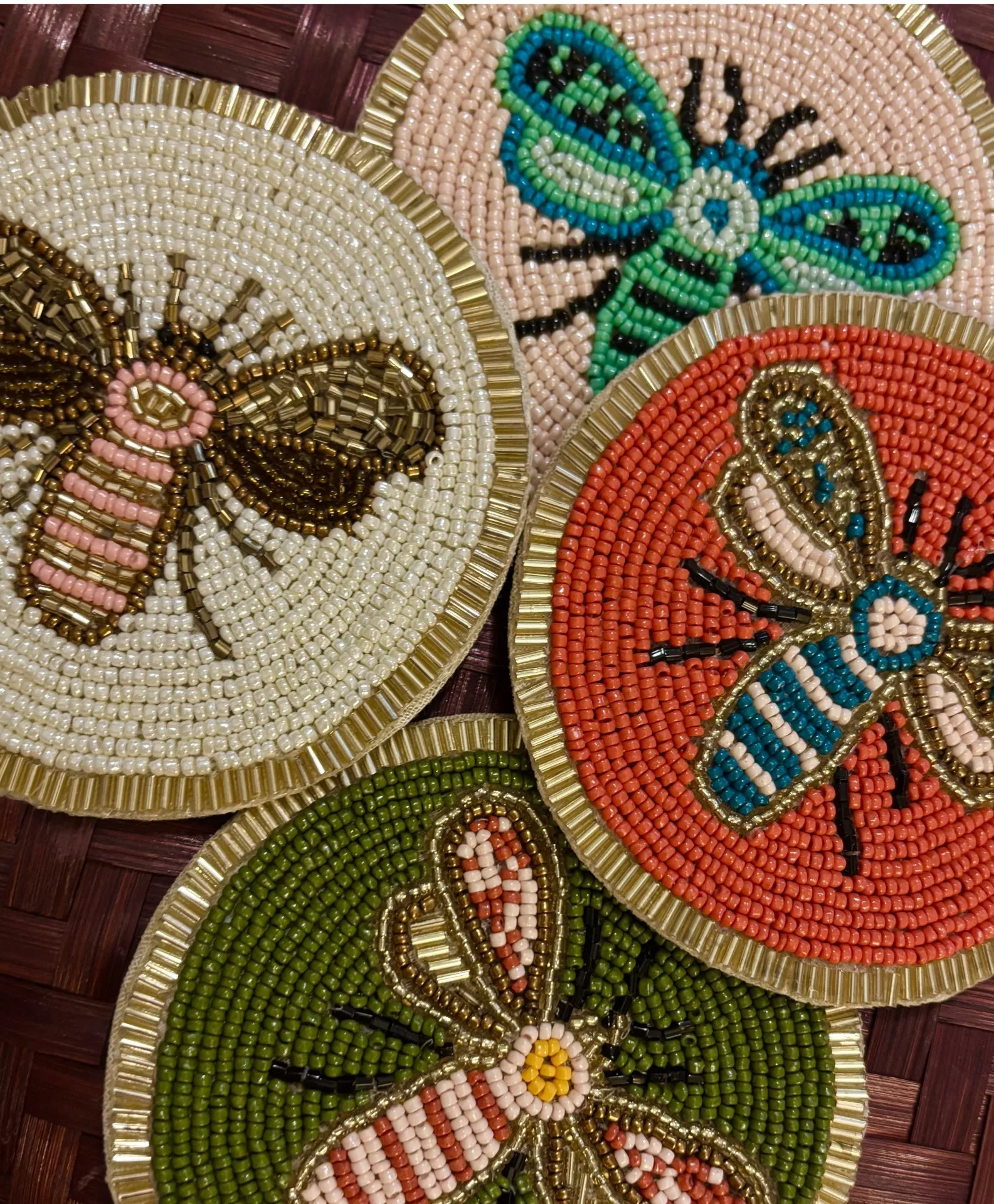 Beaded Bee Coaster home decor Beaded Bee Coaster home decor