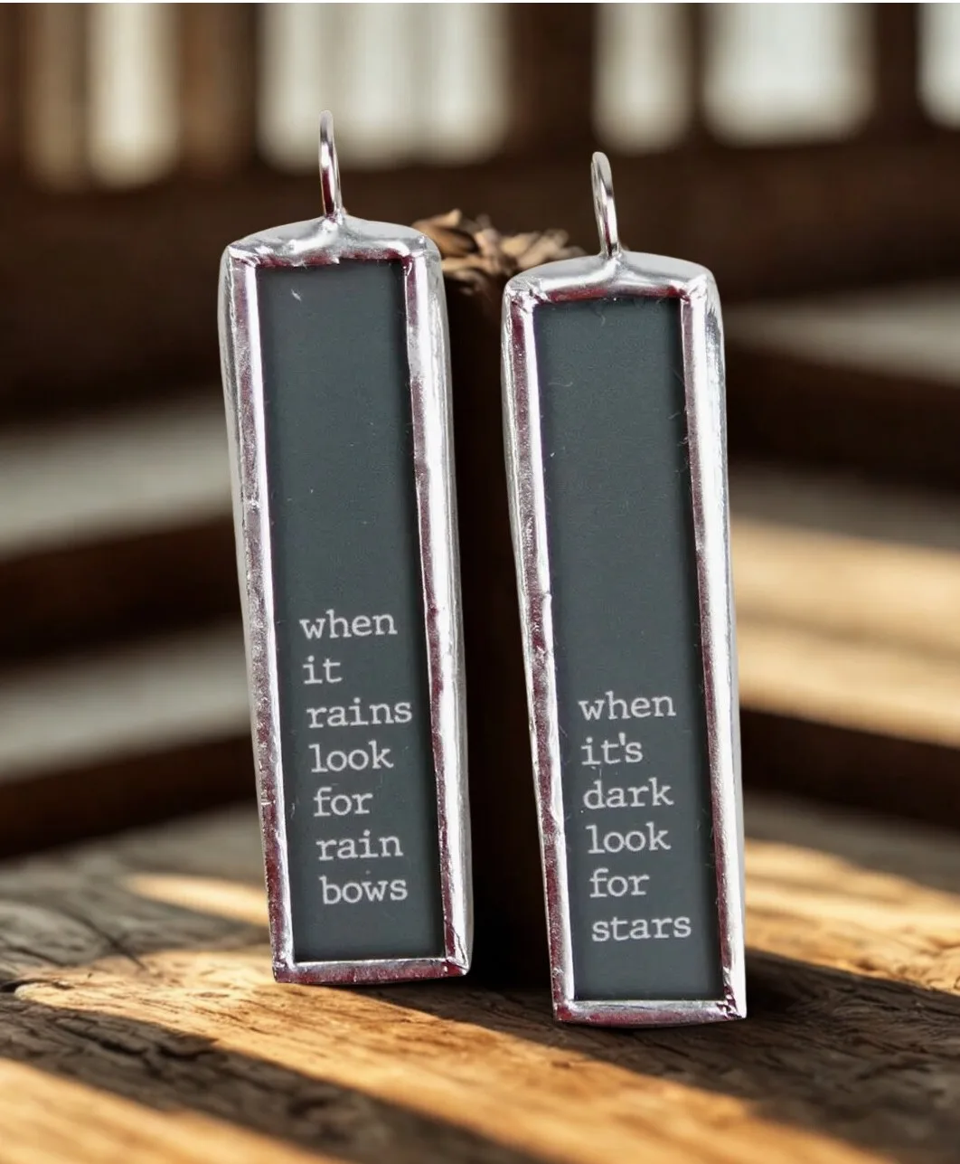 Soldered Glass Pendant Necklace When It Rains Look For Rainbows Soldered Glass Pendant Necklace When It Rains Look For Rainbows