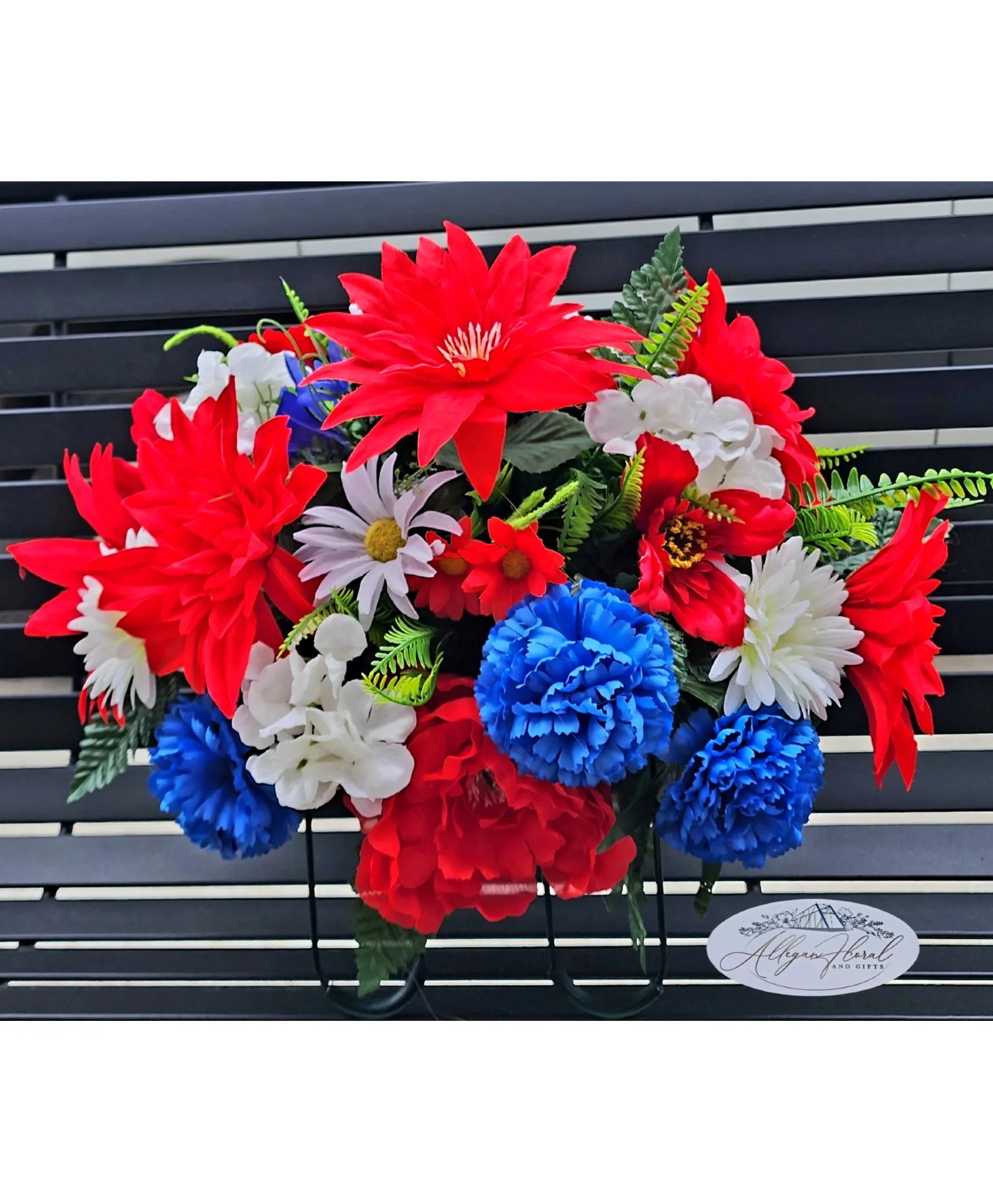 Patriotic Tribute Cemetary Silk Arrangement Patriotic Tribute Cemetary Silk Arrangement