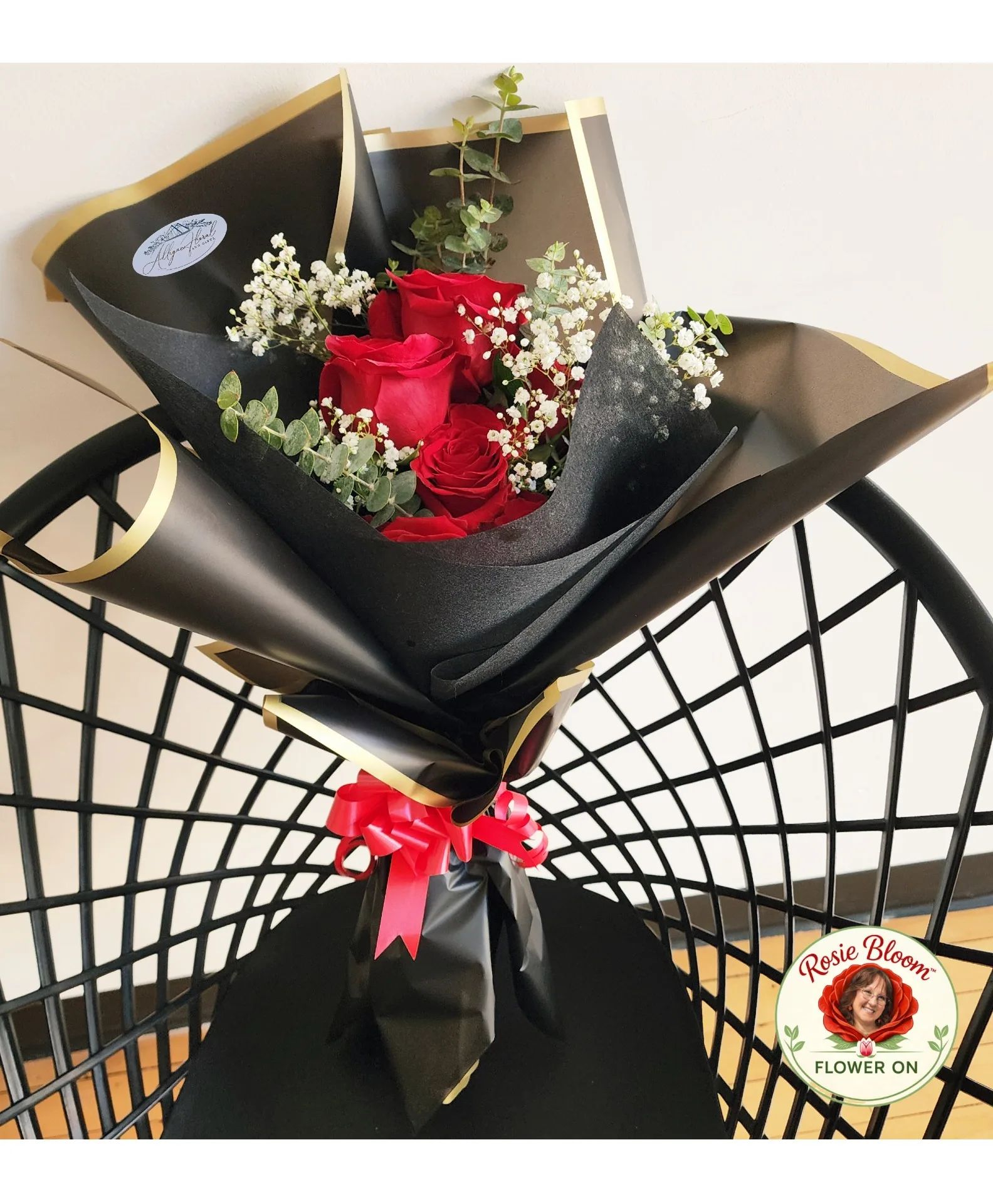Half Dozen Wrapped Roses Wrapped Bouquet
