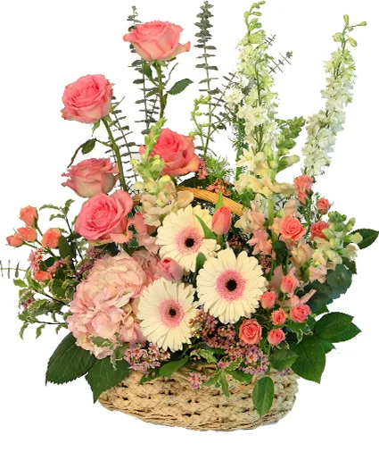 Blushing Sweetness Basket Arrangement Blushing Sweetness Basket Arrangement