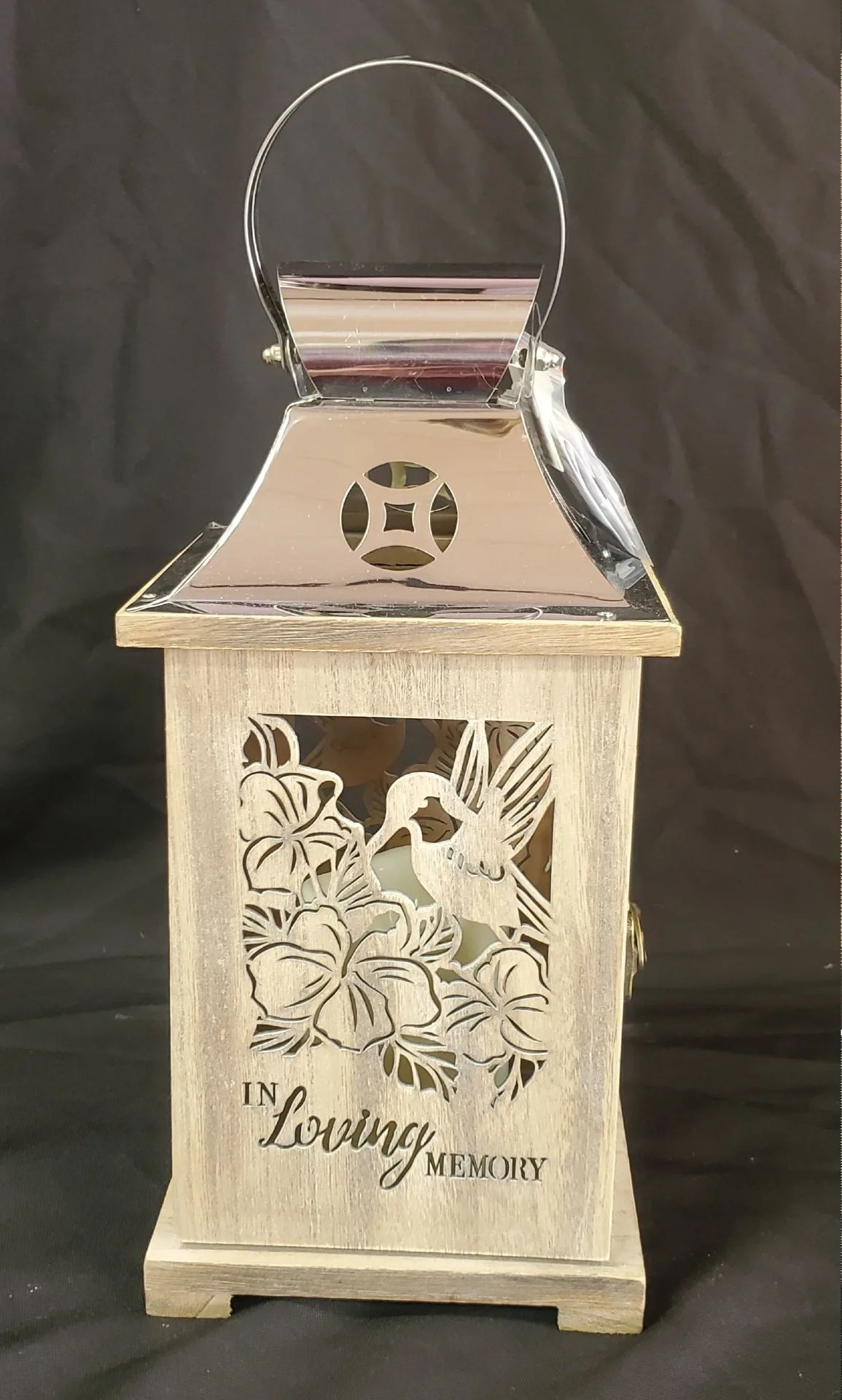Wooden Hummingbird Lantern