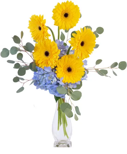 Yellow Blues Floral Arrangement Yellow Blues Floral Arrangement