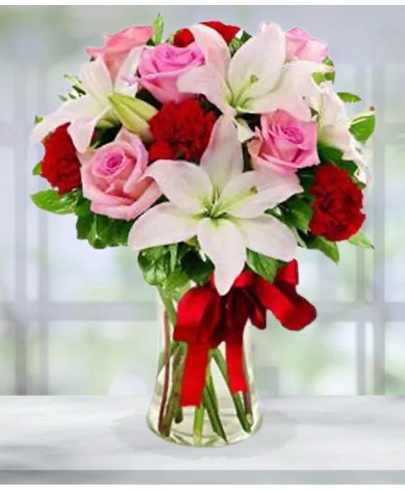 Red & White You Vase Arrangement