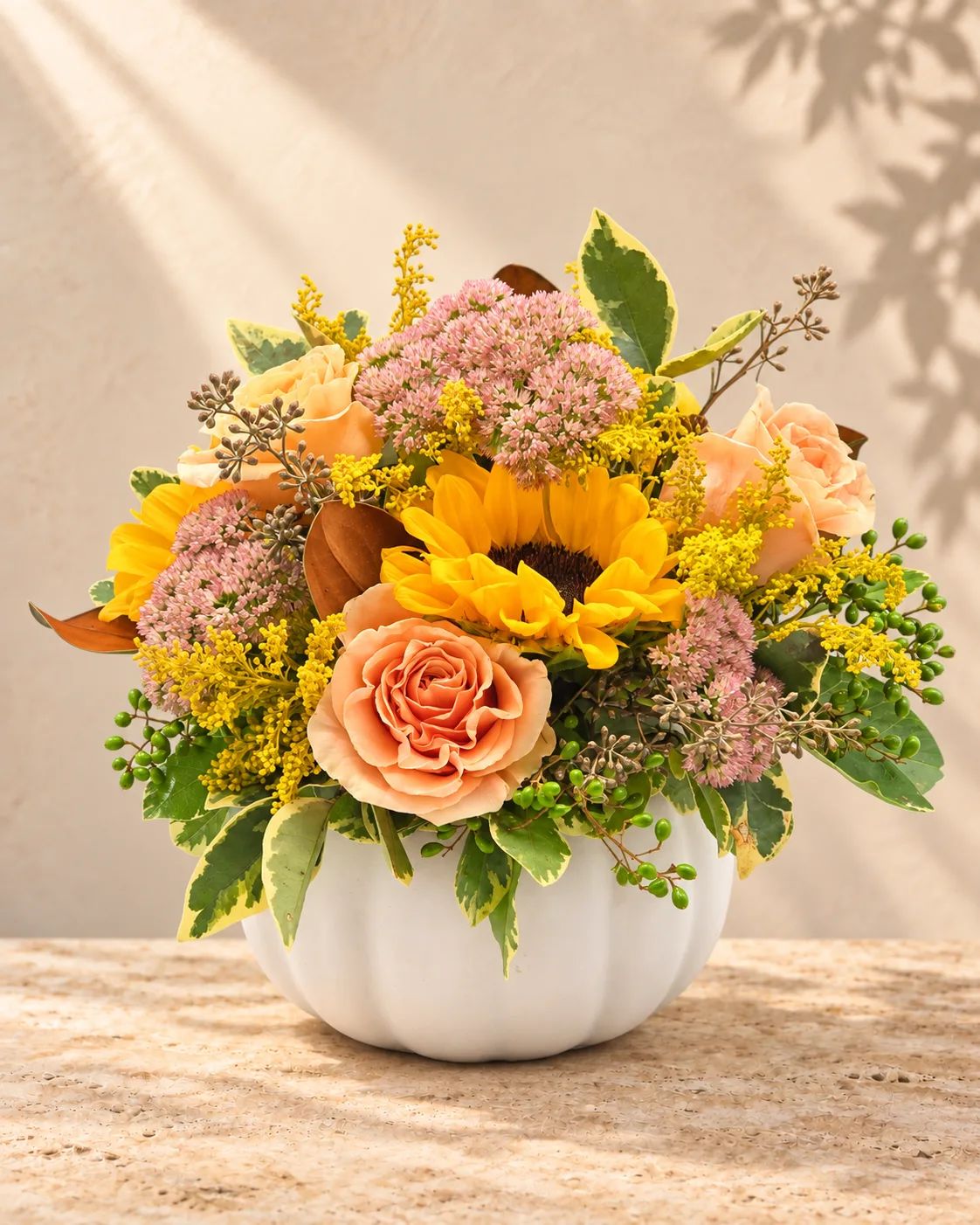 Wondrous White Pumpkin Arrangement
