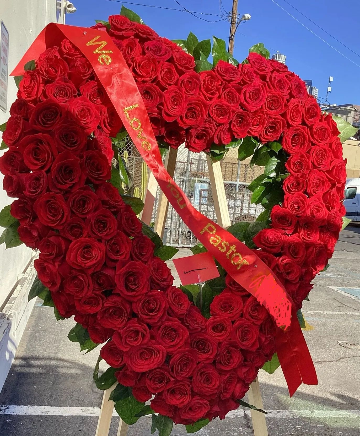 Roses heart shape Funeral/ anniversary