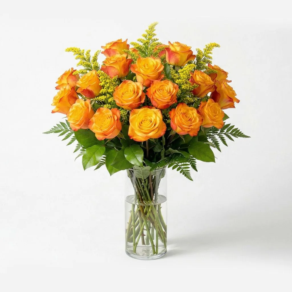 Orange Rose Vase Orange Rose Vase