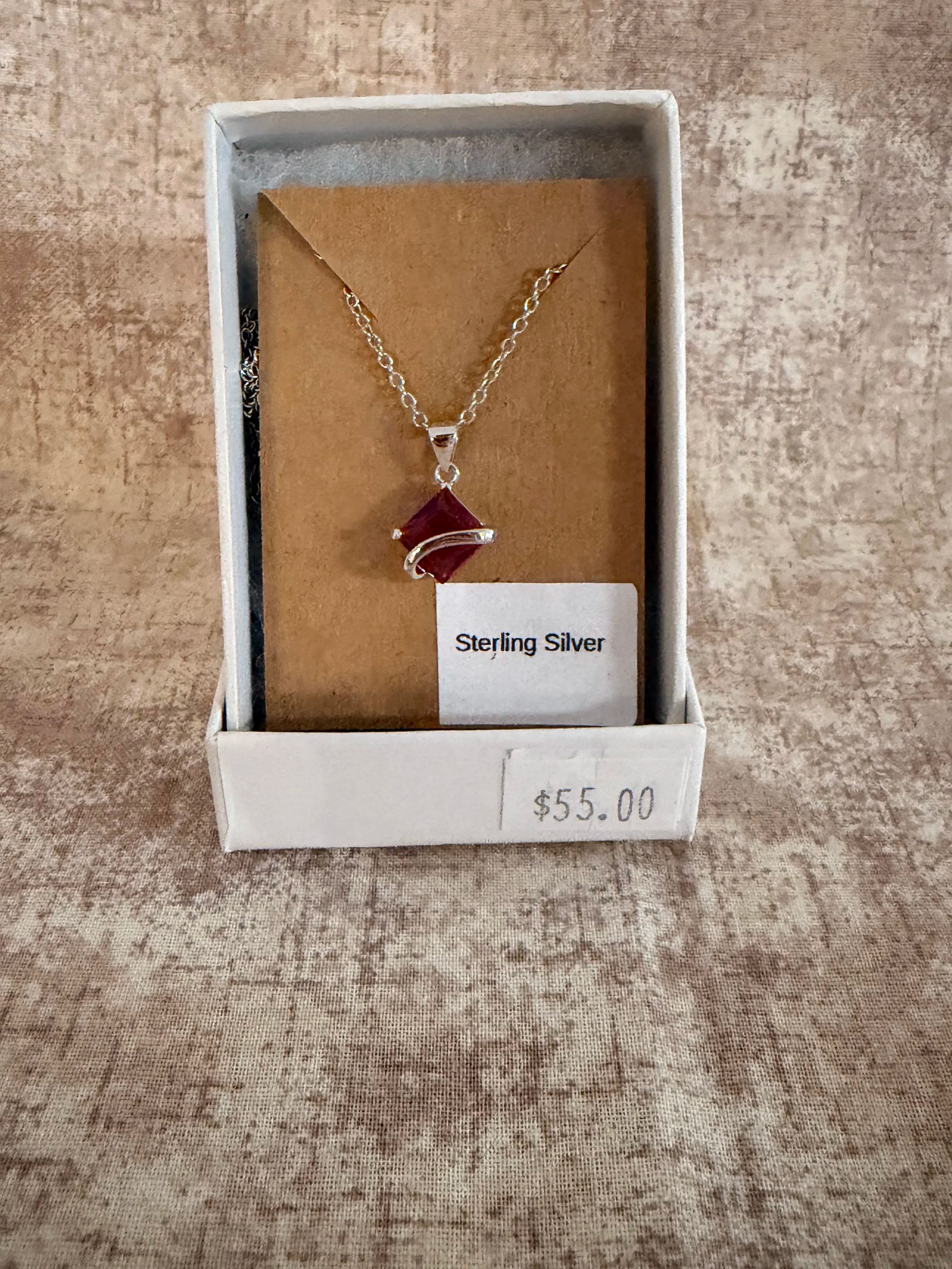 Jewelry, Lab Created Red Stone Necklace