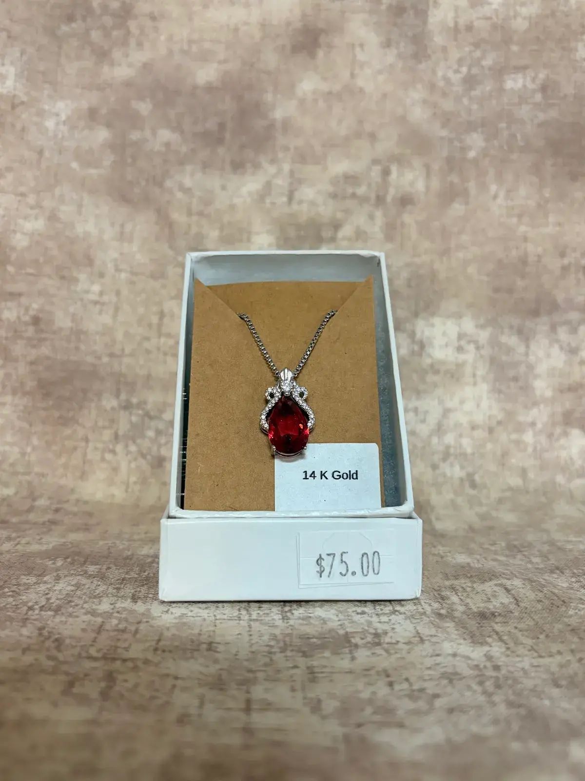 Jewelry, Red Teardrop Necklace
