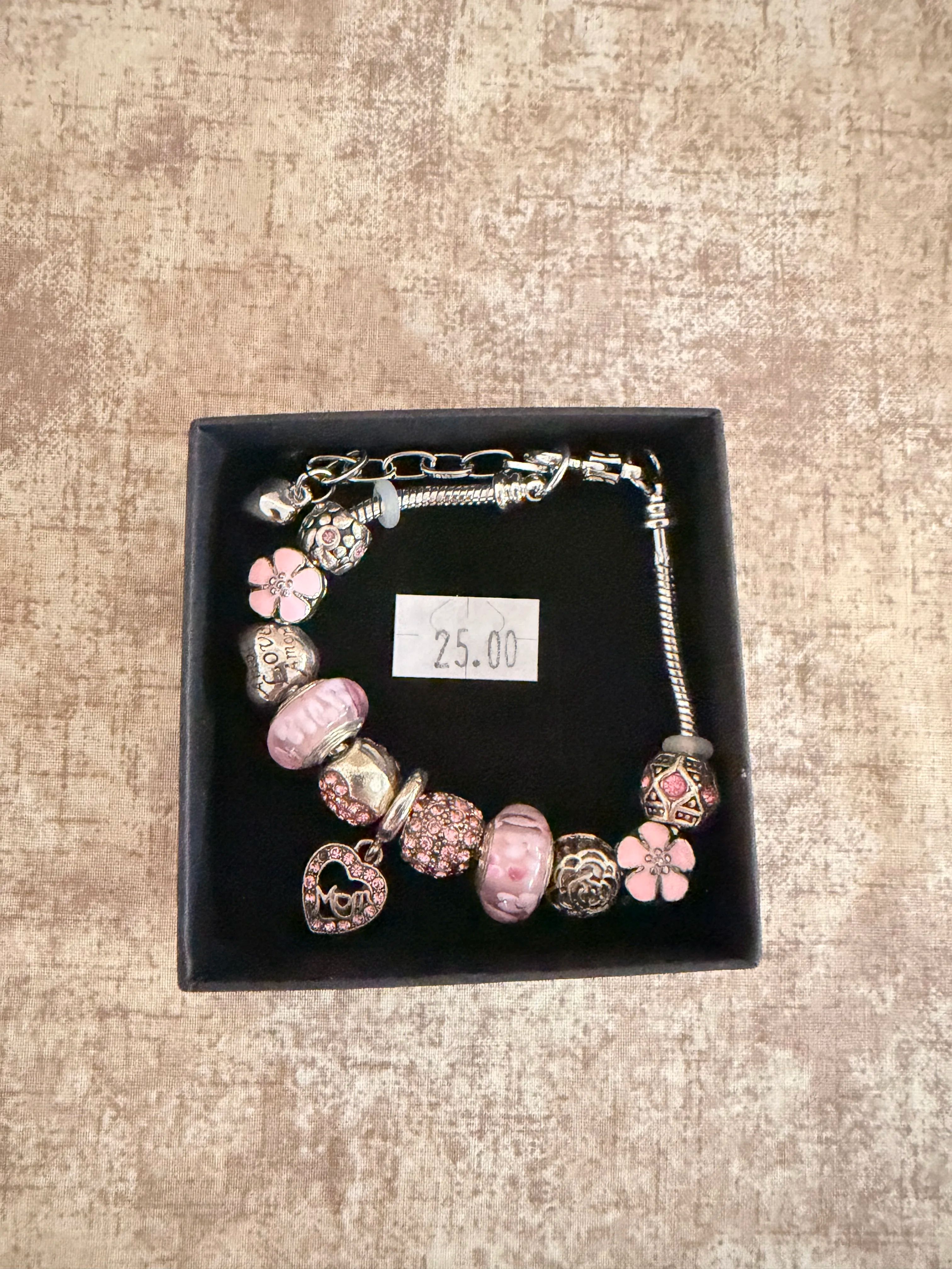 Jewelry, Pink Bead Bracelet/Silver