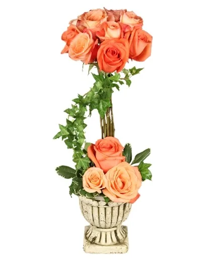 Peach Rose Topiary Arrangement Peach Rose Topiary Arrangement