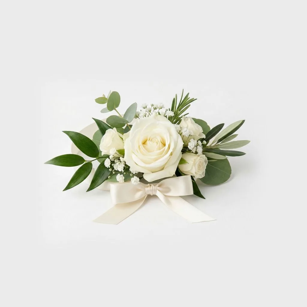 Luxe White Rose Wrist Corsage Luxe White Rose Wrist Corsage