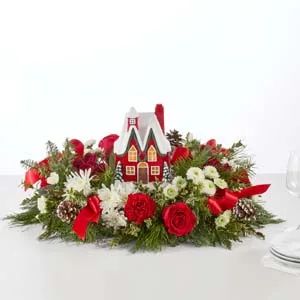 Withers Christmas Cottage Centerpiece