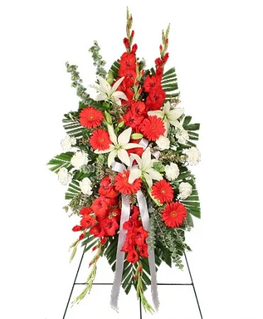 REVERENT RED Funeral Flowers REVERENT RED Funeral Flowers